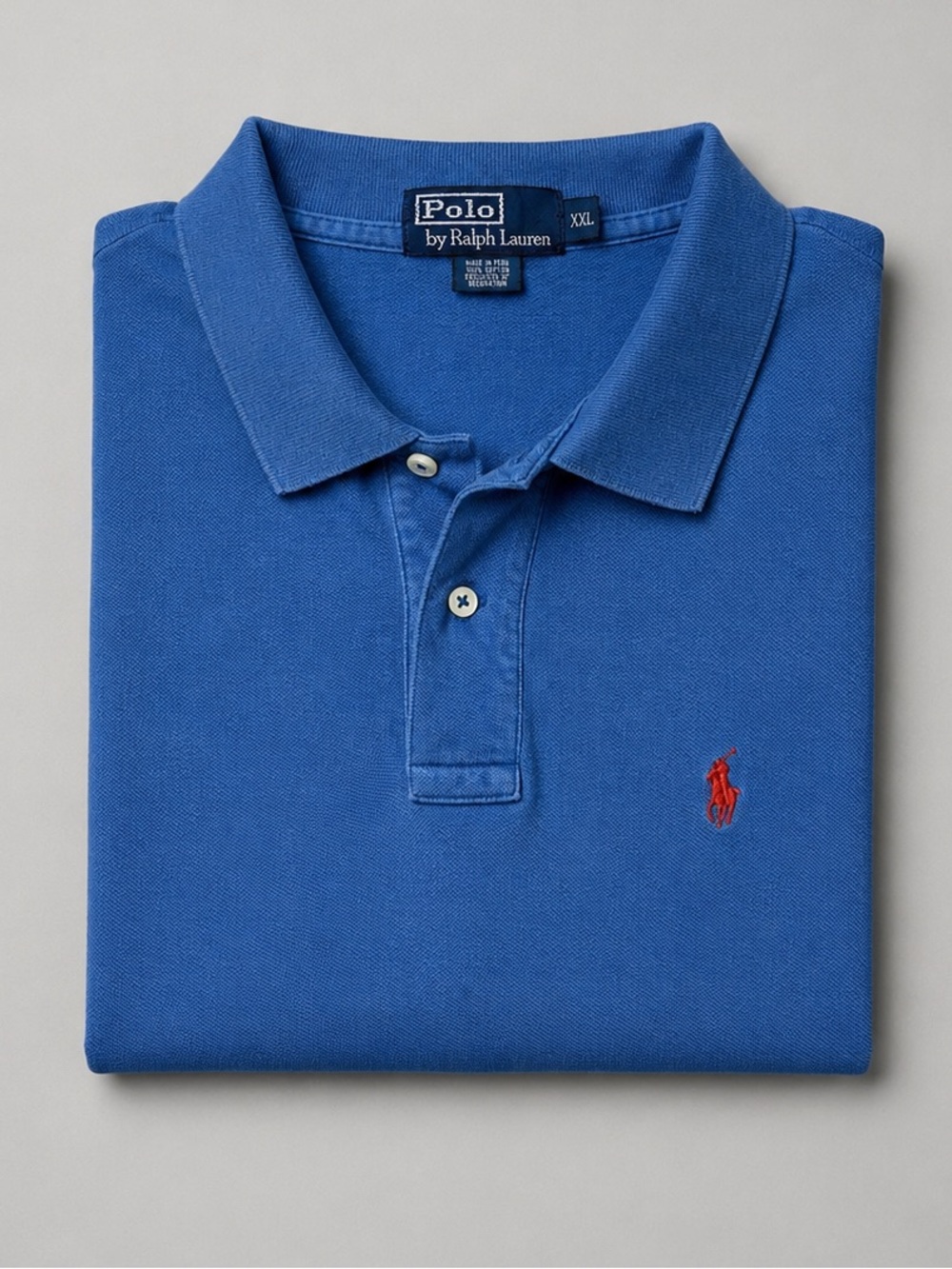 Vintage Polo Ralph Lauren Polo Shirt XXL Preppy Logo Pony Golf Tennis Prep Blue